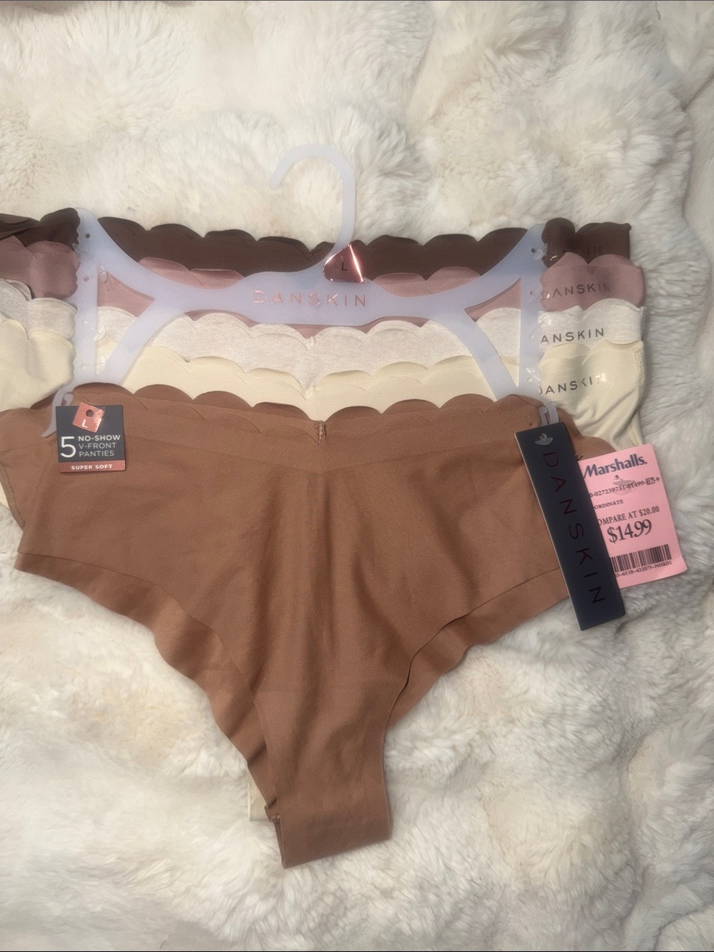 Danskin Women's No-Show Scalloped Edge Hipster Panty - Brown & Neutrals (5-Pack)